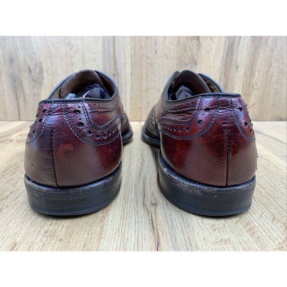 Allen Edmonds McAllister Burgundy Leather Wingtip Oxford Shoes  Mens Size 12 B - Picture 7 of 16